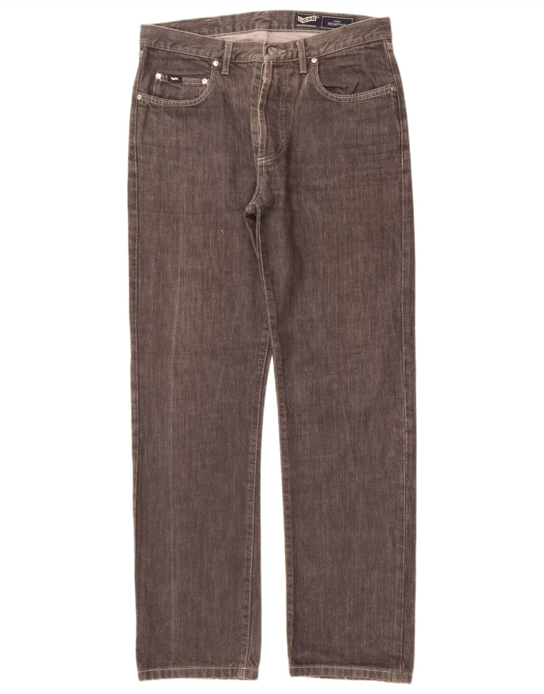 Gas Jean droit Memphis homme W33 L30 gris coton