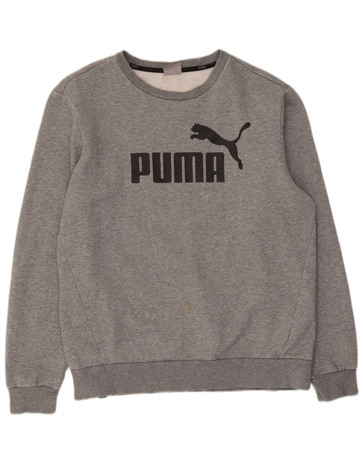 Puma Sweat-Shirt Graphique Homme Gris Moyen Moucheté Coton