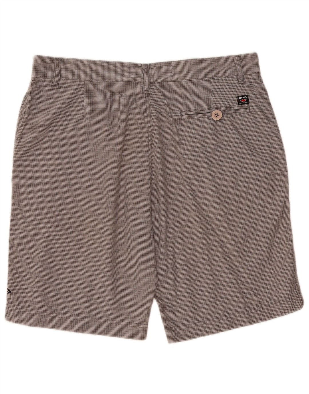 Bear Short Chino Homme W34 Grand Gris Pied-de-Poule Coton