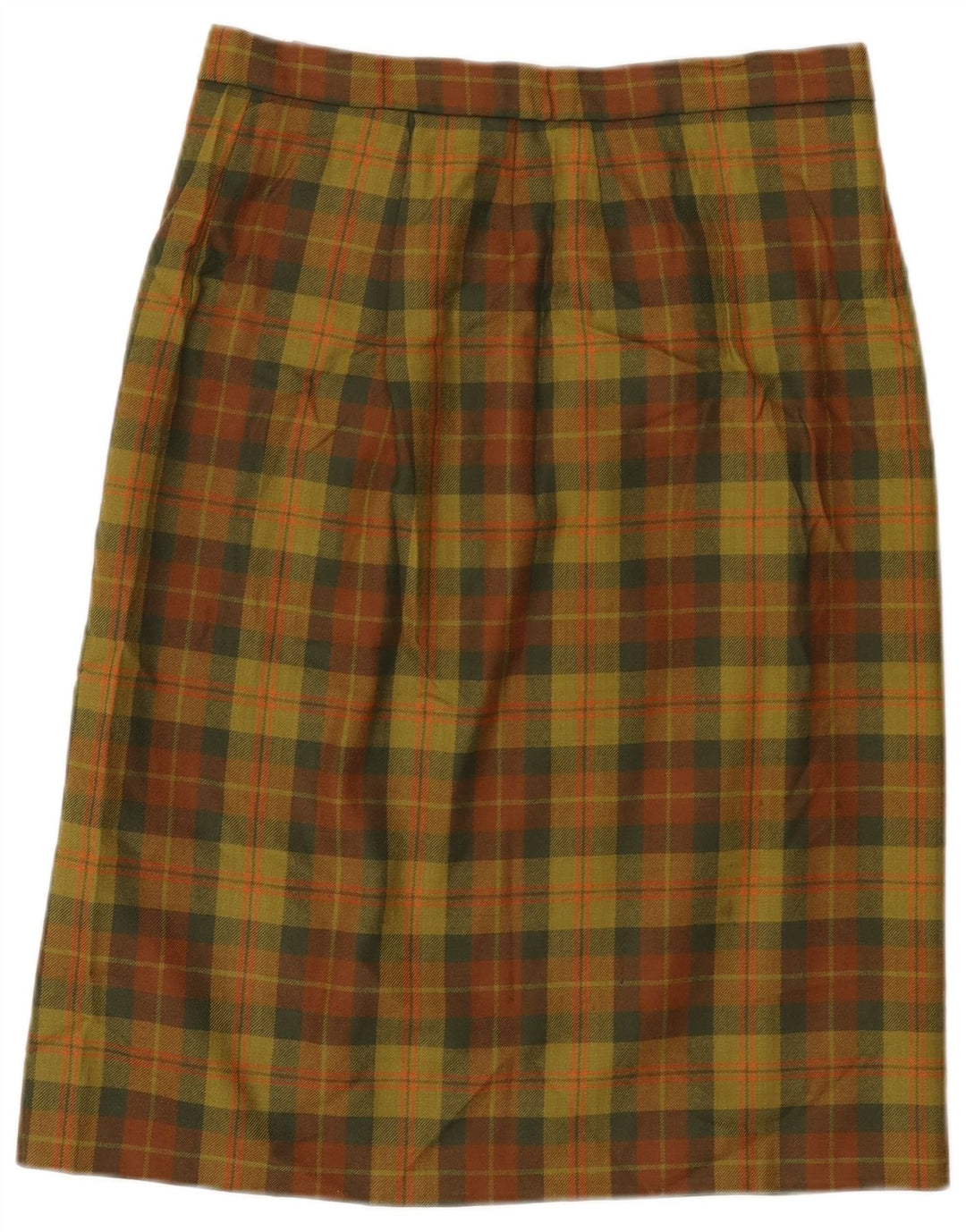 jupe droite femme vintage W32 Grand chèque multicolore