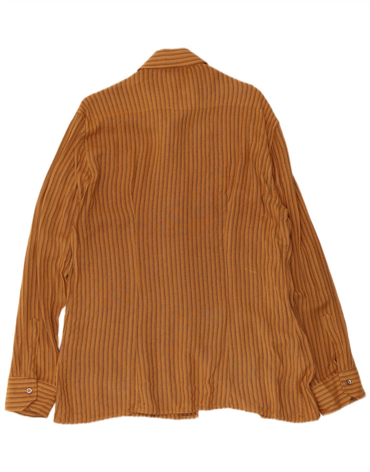 Chemise homme vintage à fines rayures marron moyen