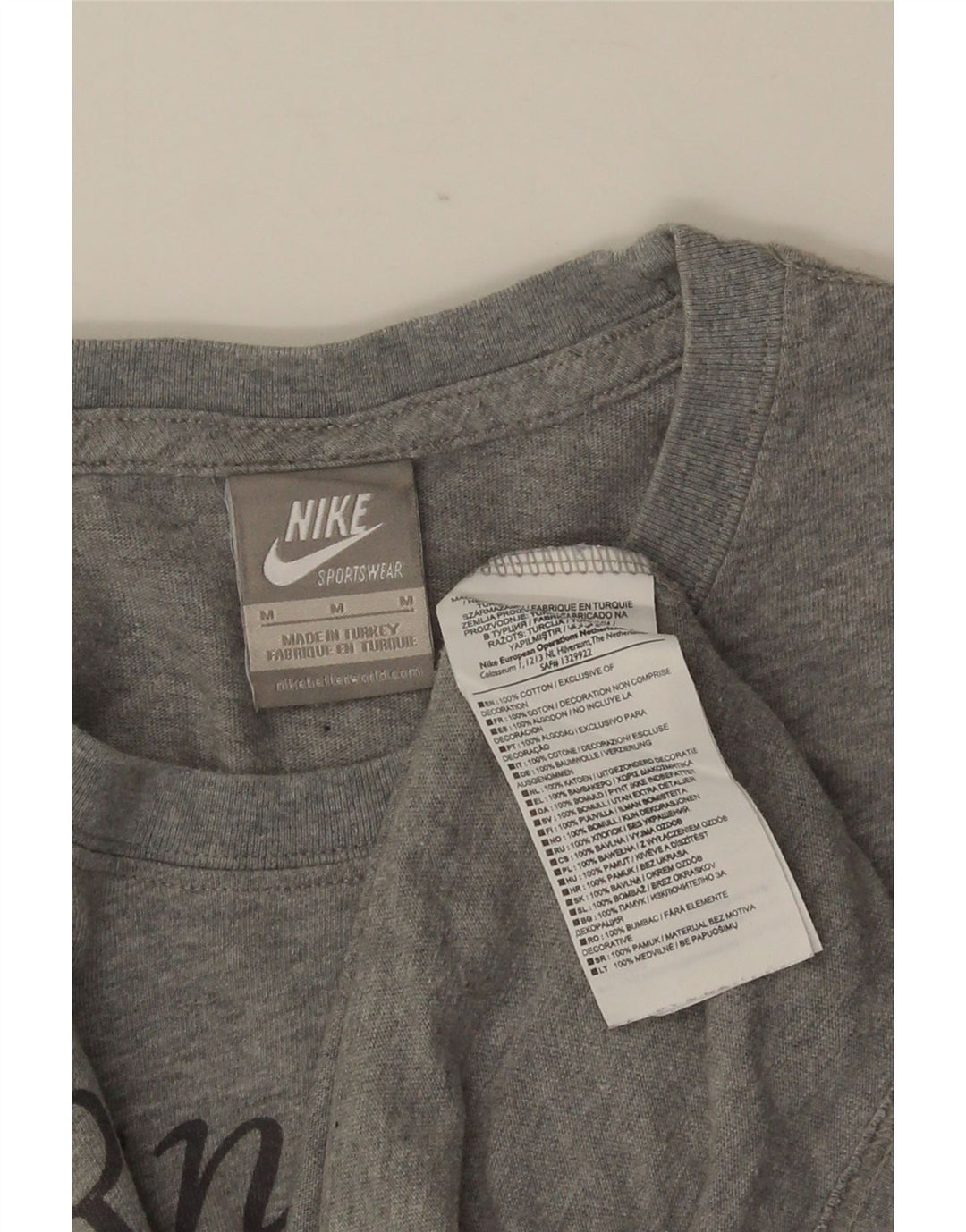 NIKE T-Shirt Graphique Homme Gris Moyen Coton