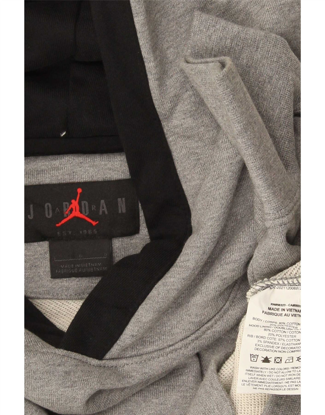 Jordan Pull à capuche graphique pour homme Grand coton gris