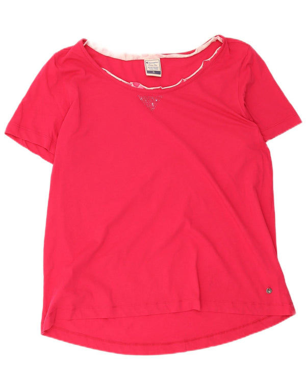 Champion T-Shirt Femme Top UK 18 XL Rose Coton