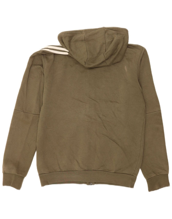 Adidas Pull à capuche zippé graphique pour homme XS en coton kaki