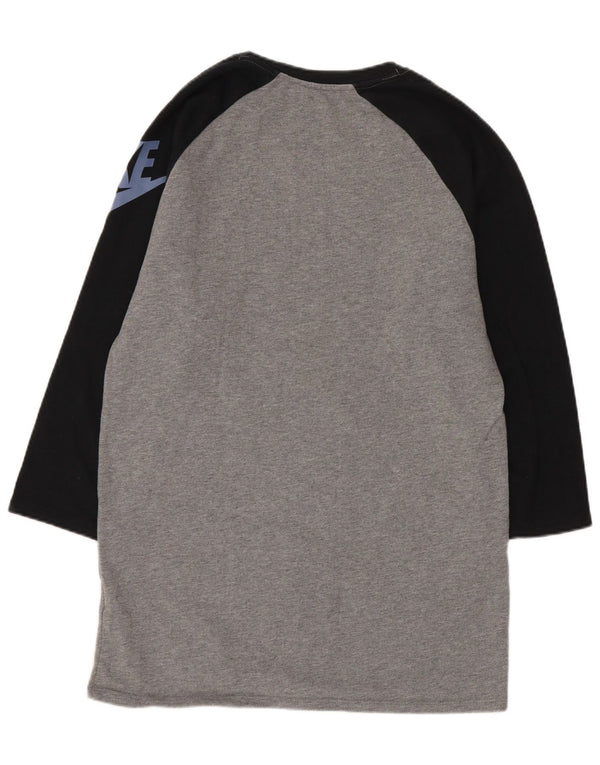 Nike Haut graphique à manches 3/4 pour homme en coton color block Gris Taille S