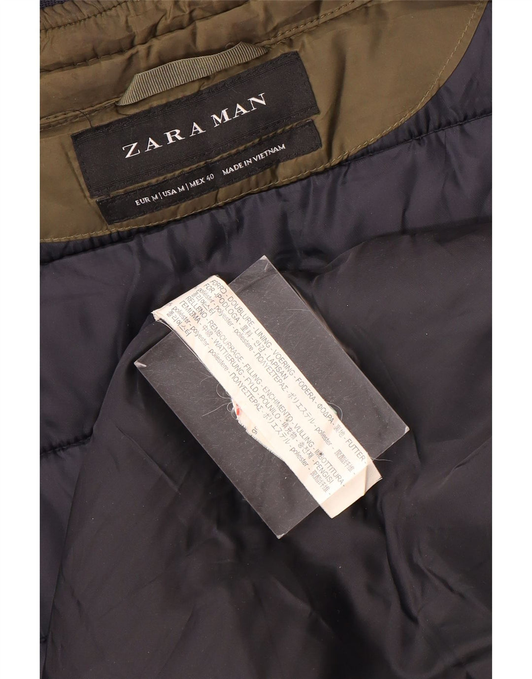 Zara Veste matelassée pour homme UK 38 Polyester marron moyen