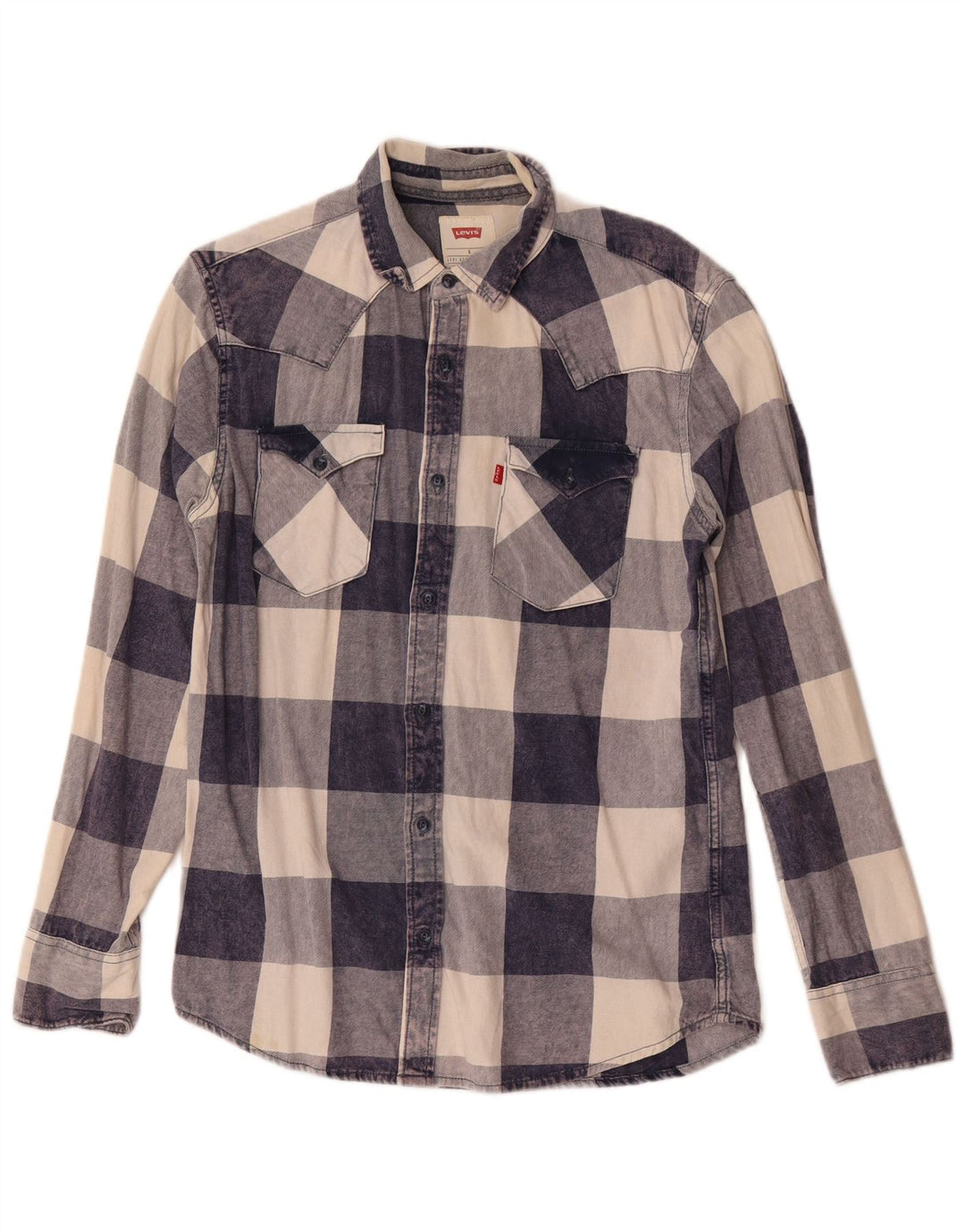 Levi's Chemise Flanelle Homme Bleu Marine Petit Carreau Coton
