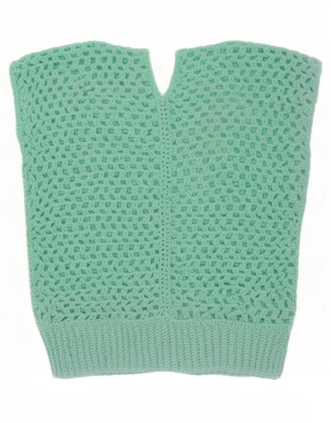 vintage Femmes Crochet Gilet Débardeur UK 14 Moyen Turquoise