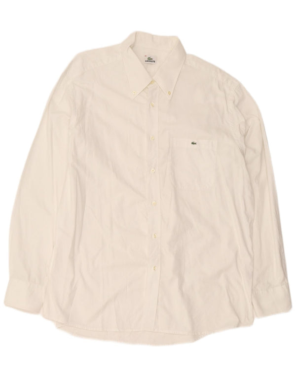 Lacoste Chemise coupe régulière pour homme Taille 46 2XL Coton blanc