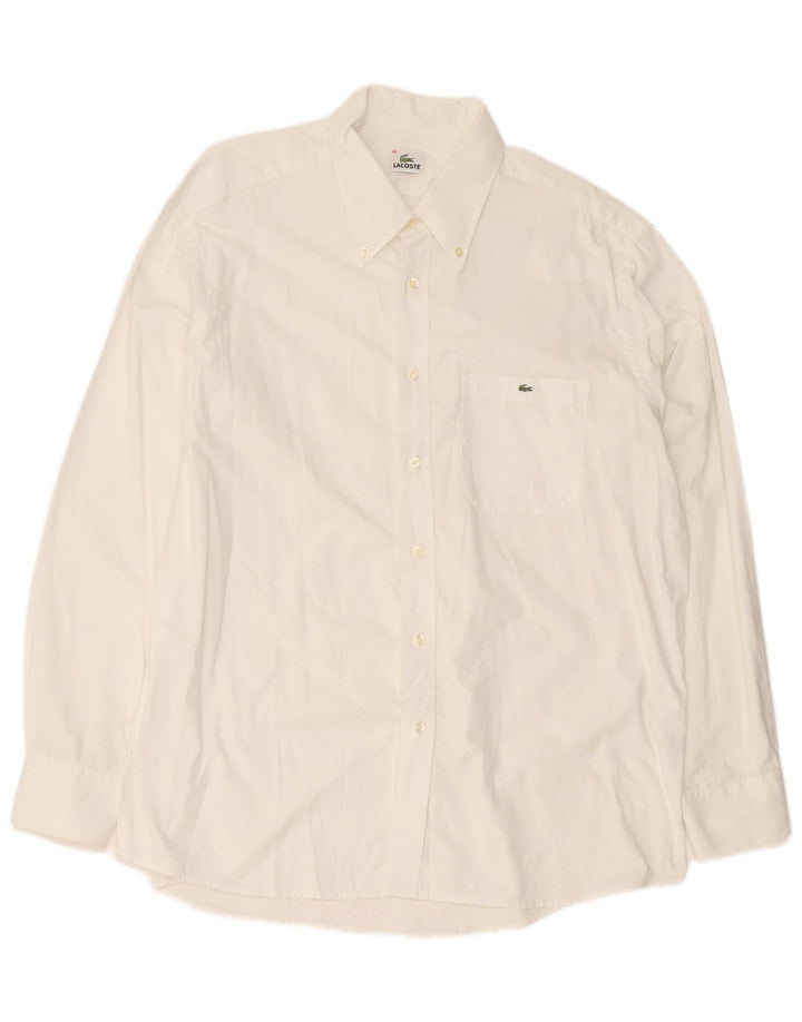Lacoste Chemise coupe régulière pour homme Taille 46 2XL Coton blanc