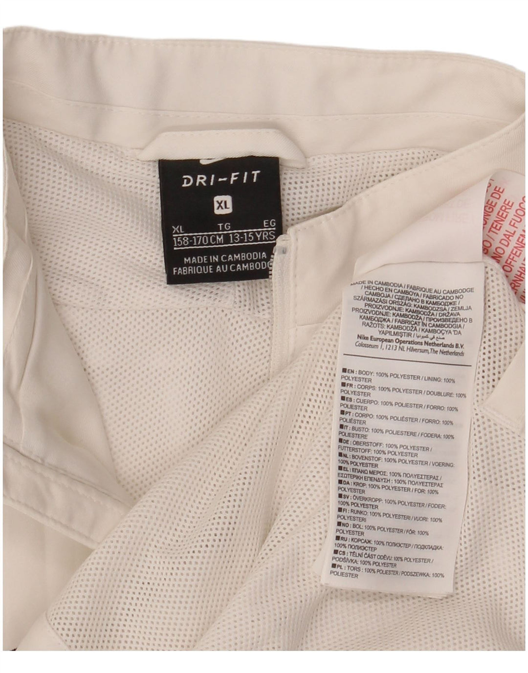 Veste de pluie Nike Dri Fit pour garçon 13-14 ans XL Blanc Colorblock Polyester