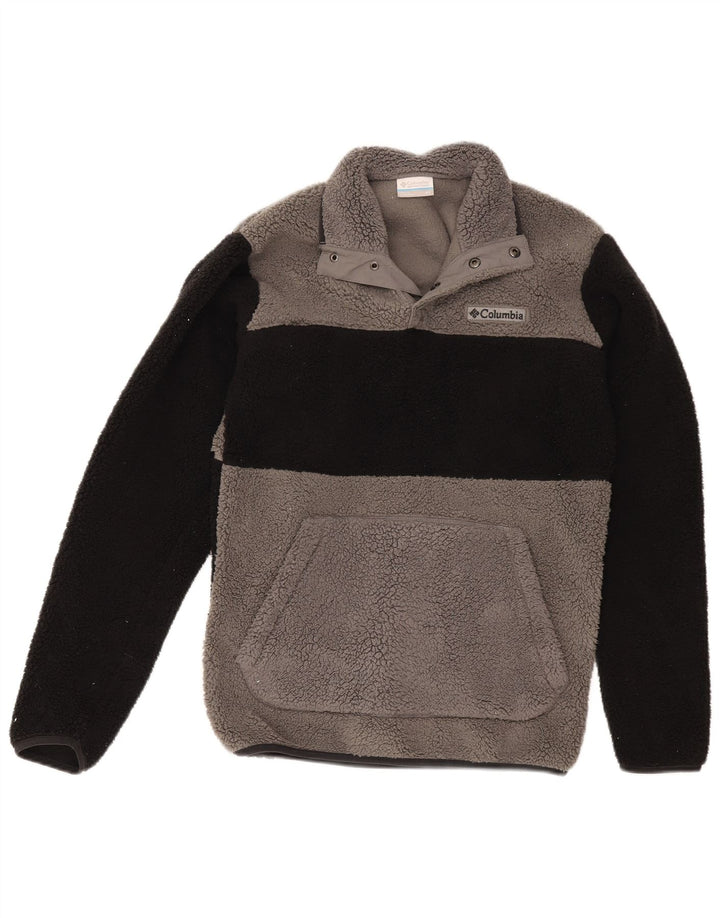 Columbia Pull polaire à col boutonné pour homme XS Gris Colorblock Polyester