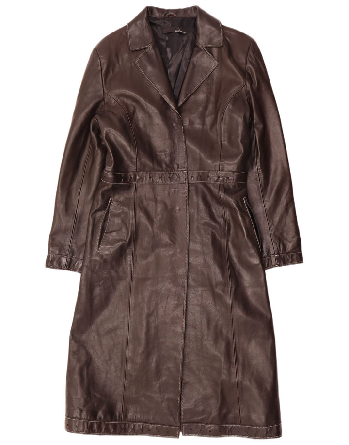 Genel Manteau en cuir pour femme UK 12 Marron moyen