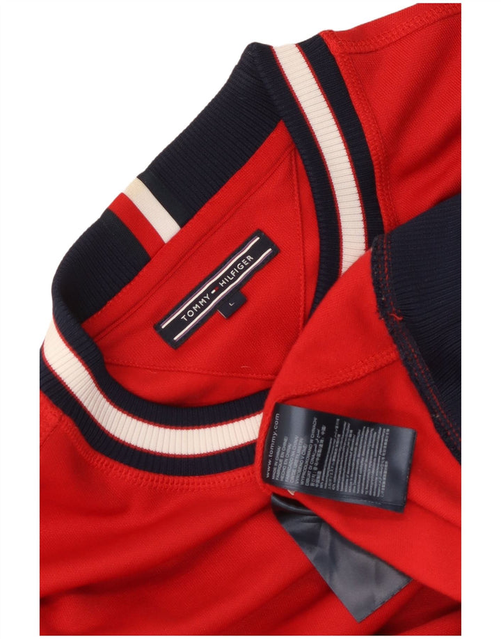 Tommy Hilfiger Sweat-shirt pour homme en polyester color block grand rouge