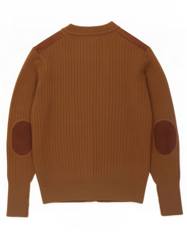 Pierre Sangan Pull Cardigan Homme Laine Marron Moyen