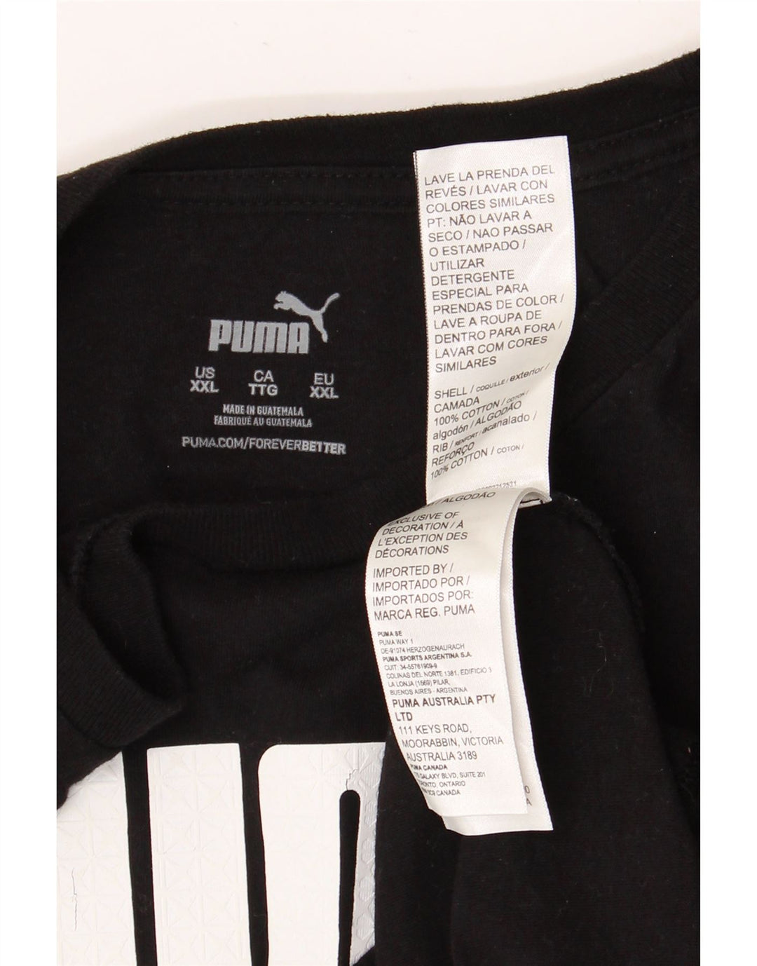 PUMA T-shirt graphique pour hommes 2XL Noir Coton