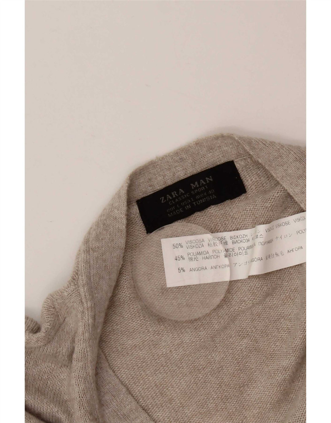 Zara Homme Cardigan Pull Large Gris Moucheté Viscose