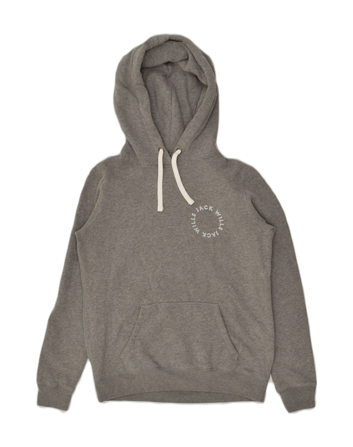 JACK WILLS Womens Oversized Hoodie Jumper UK 8 Small Grey Cotton | Vintage Jack Wills | Thrift | Second-Hand Jack Wills | Used Clothing | Messina Hembry 