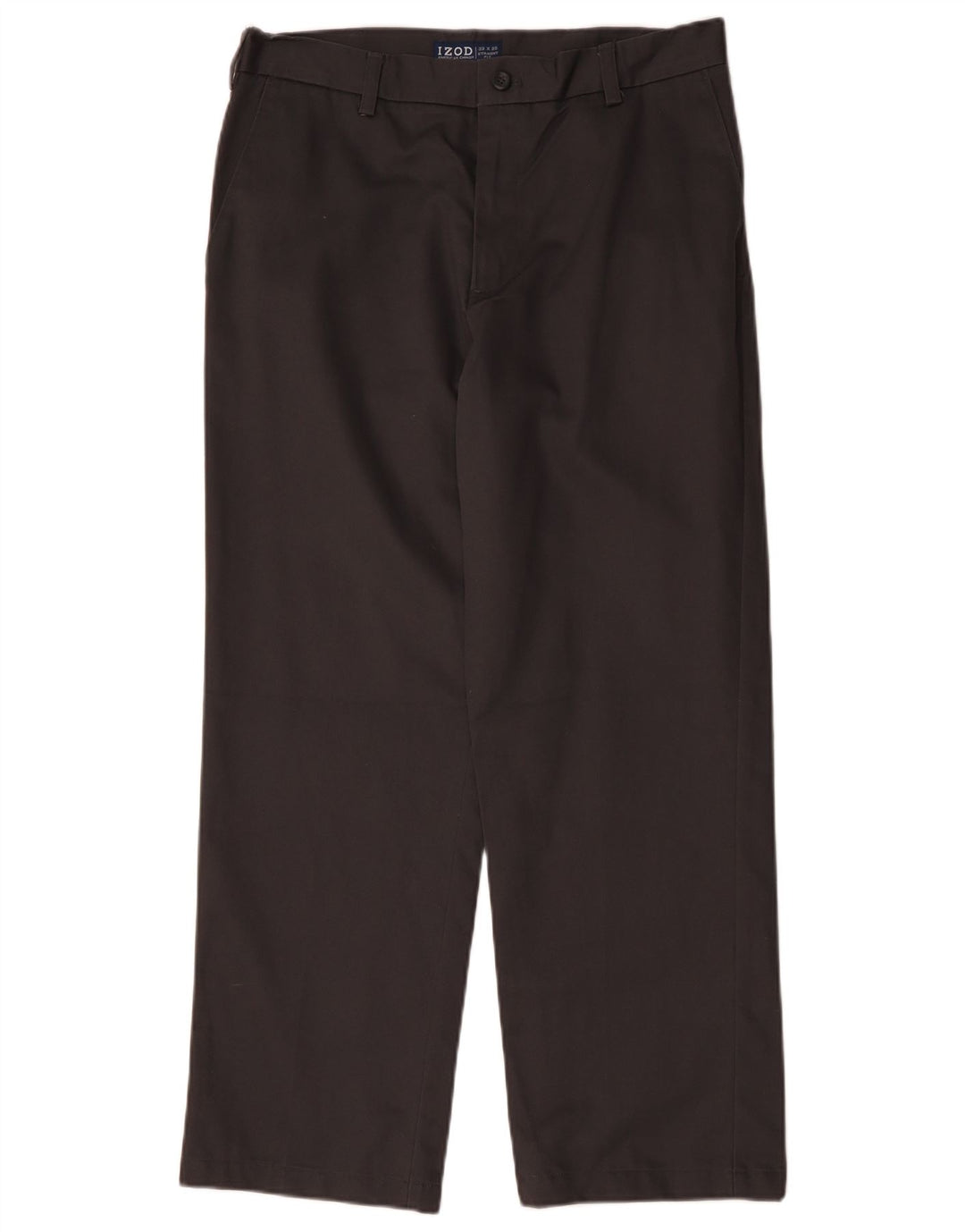 IZOD Pantalon Chino Droit Homme W33 L30 Gris Coton