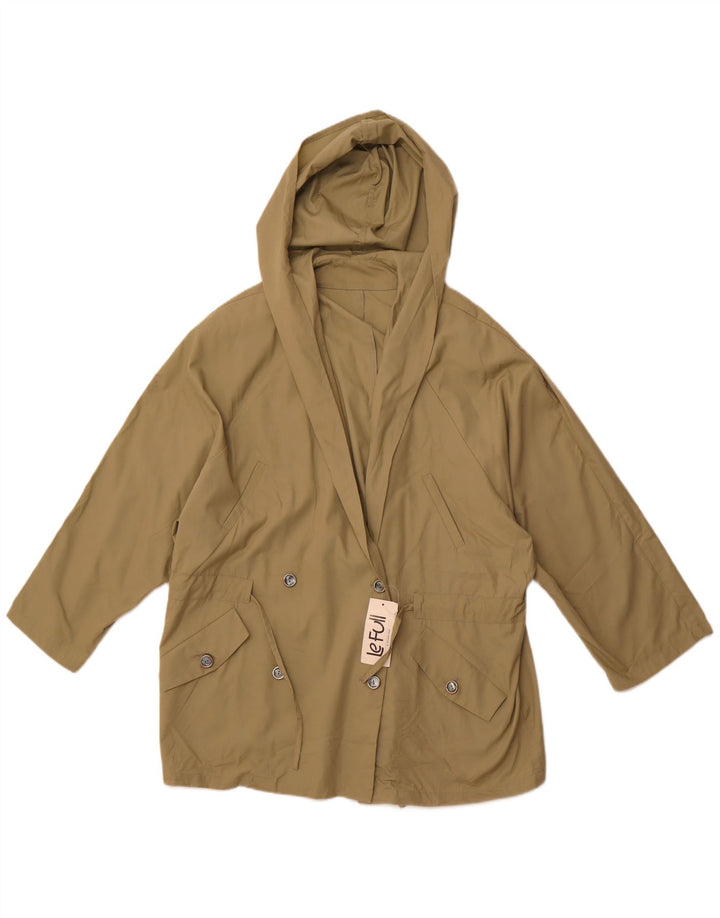 LE FULL Manteau surdimensionné à capuche double boutonnage pour femme UK 14 Kaki moyen