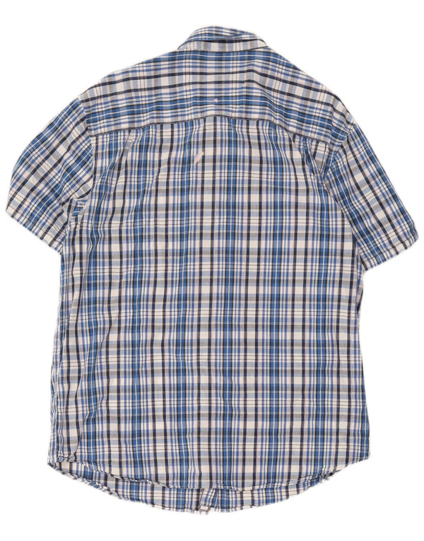 Wrangler Chemise décontractée à manches courtes pour homme XL Bleu à carreaux en coton