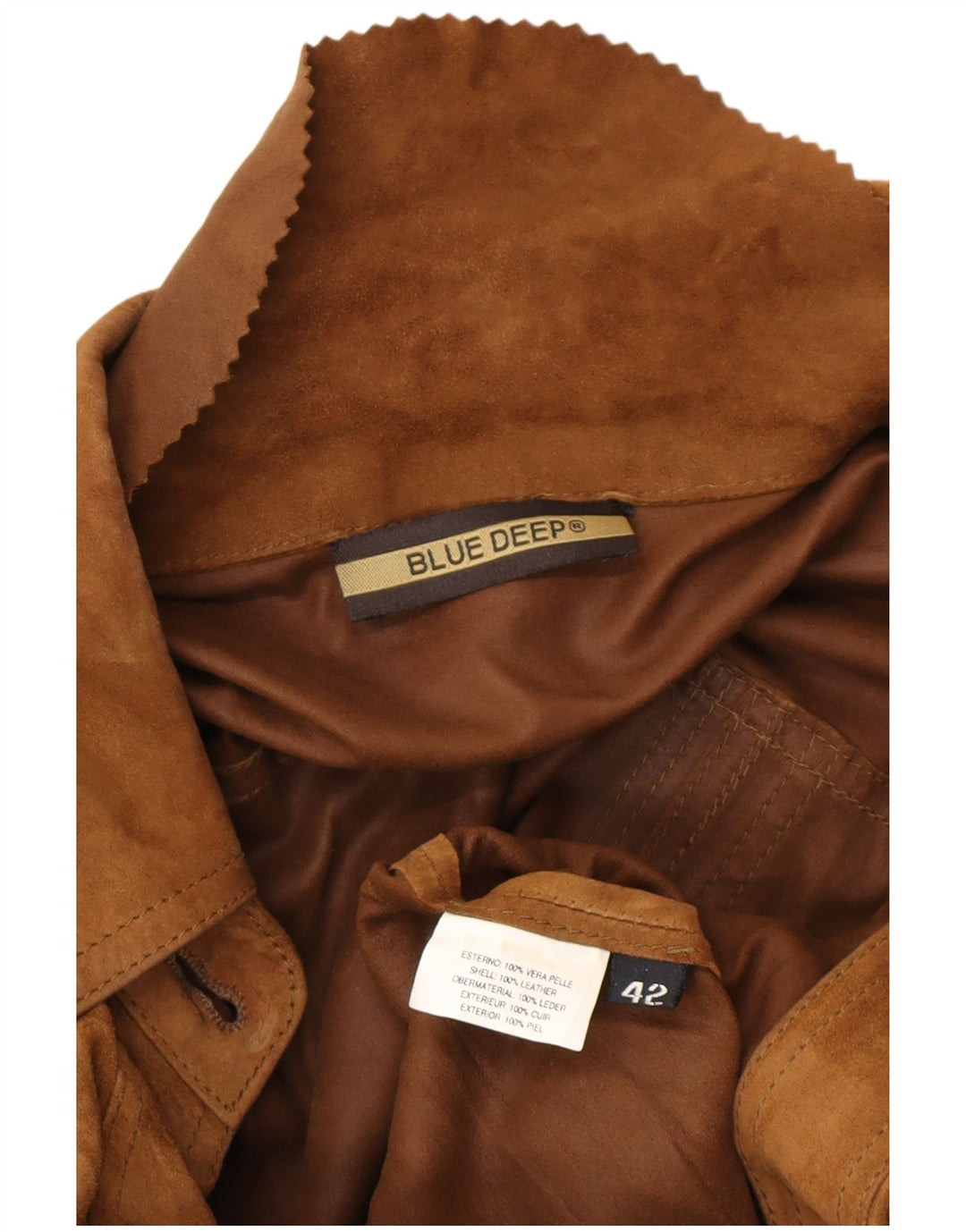 VINTAGE Veste militaire en daim pour femme IT 42 Cuir marron moyen