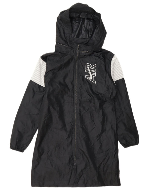 Nike Manteau imperméable à capuche graphique pour fille 12-13 ans Large Noir Colorblock