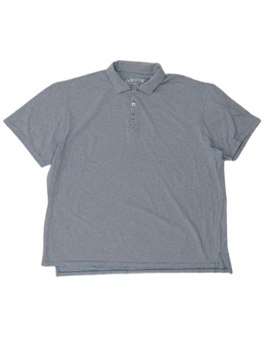 ORVIS Polo Homme XL Bleu Rayure Coton