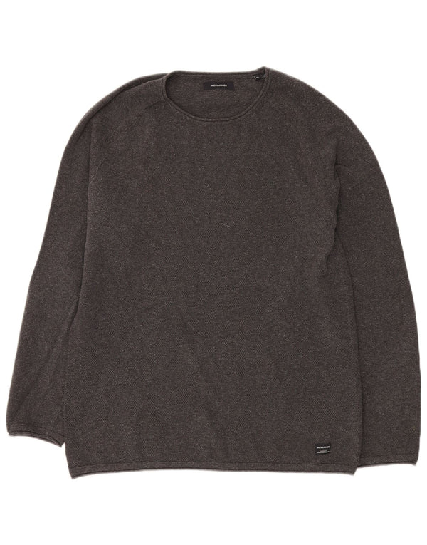 JACK & JONES Pull Col Rond Homme XL Gris Coton