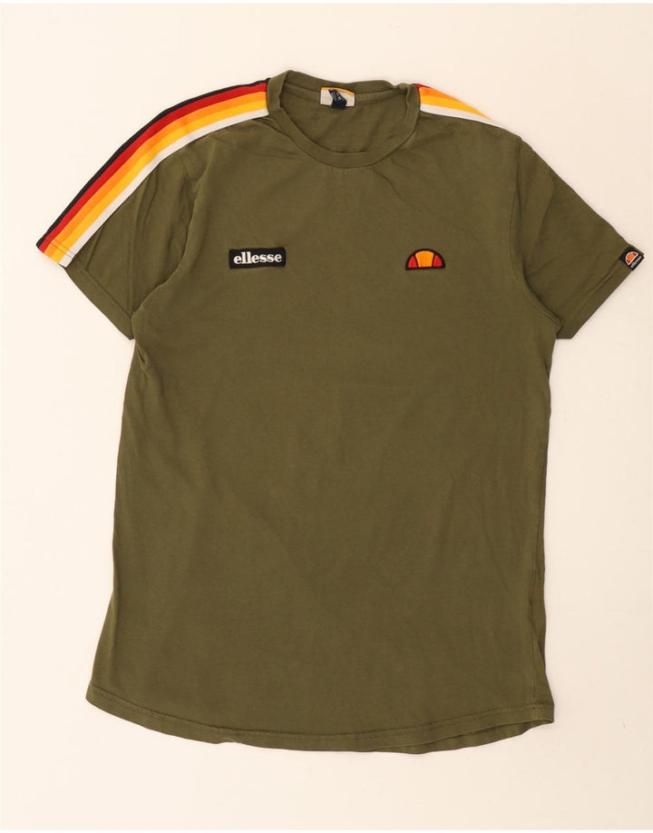 Ellesse T-Shirt Homme Vert Moyen Colourblock Cotton