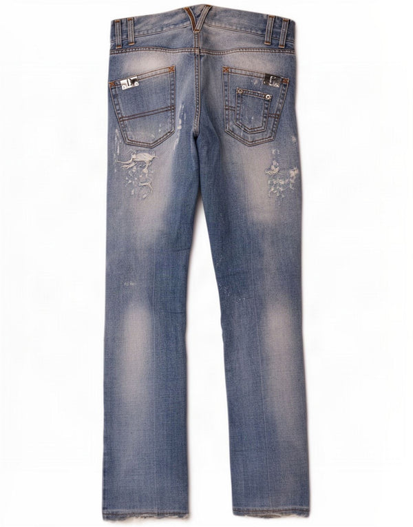 Dolce & Gabbana Jean droit effet vieilli pour femme IT 48 XL W38 L33 Bleu