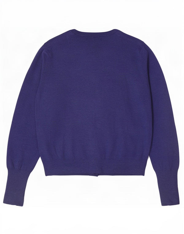 Marks & Spencer Pull Cardigan Femme UK 12 Bleu Moyen Viscose