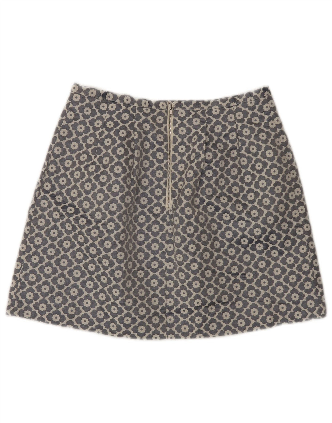 Oasis Mini-jupe femme UK 10 Small W28 Gris Floral Polyester