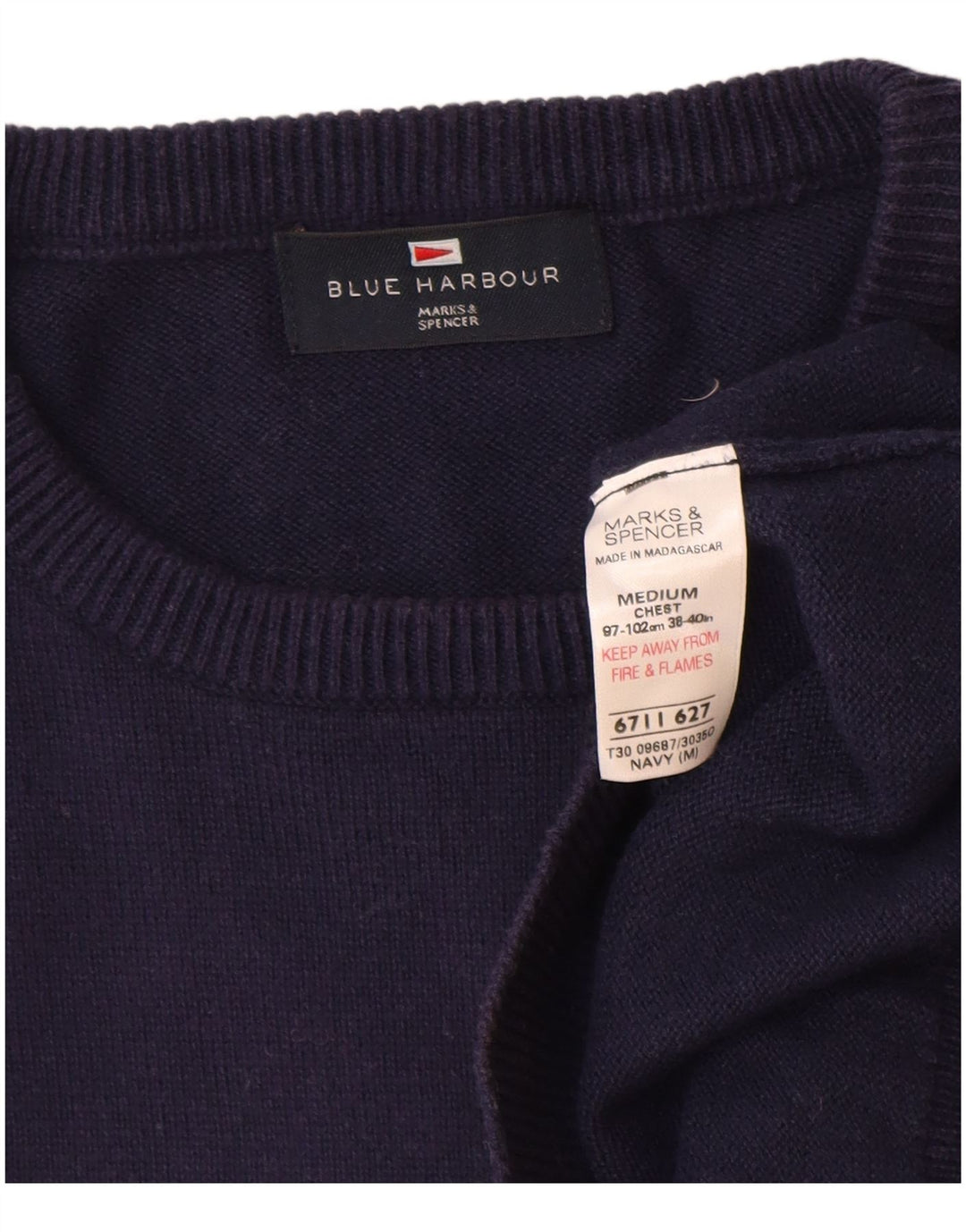 Marks & Spencer Pull à Col Rond Blue Harbour Homme Bleu Marine Moyen