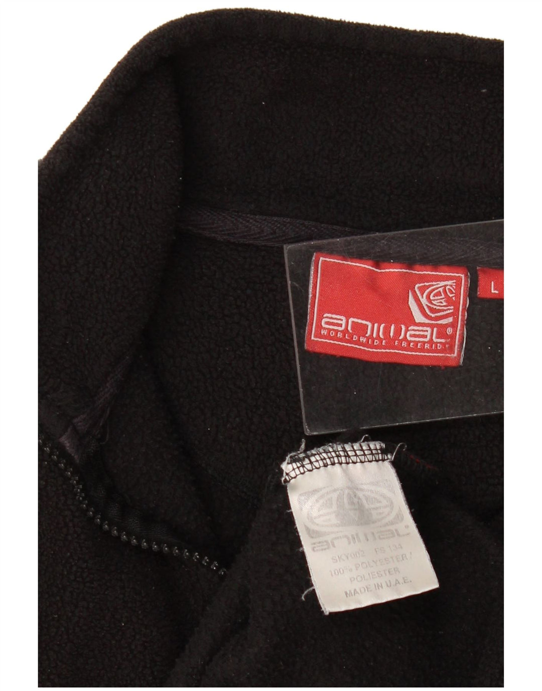 ANIMAL Pull Polaire à Col Zippé pour Homme Grand Noir Polyester