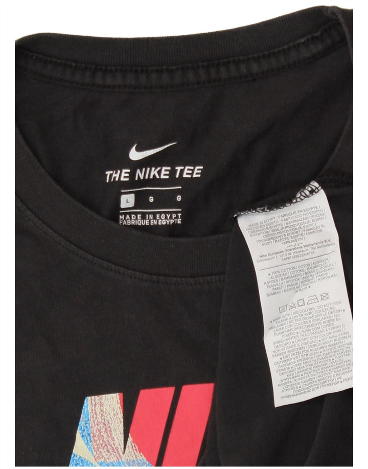 Nike T-shirt graphique pour homme en coton noir Taille L
