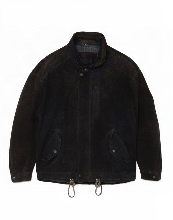 veste en daim homme vintage UK 42 XL Noir