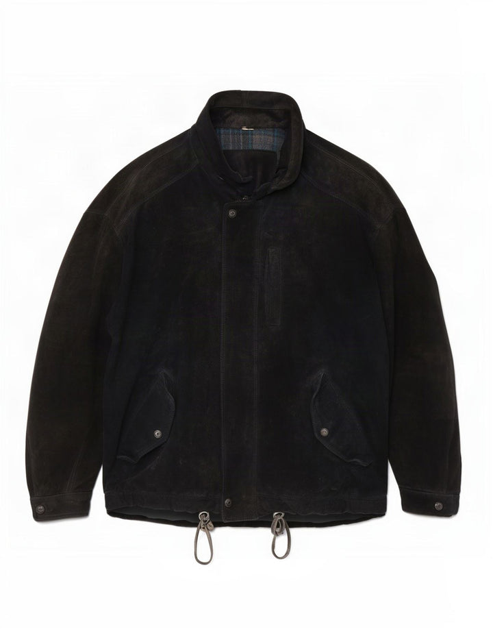 veste en daim homme vintage UK 42 XL Noir