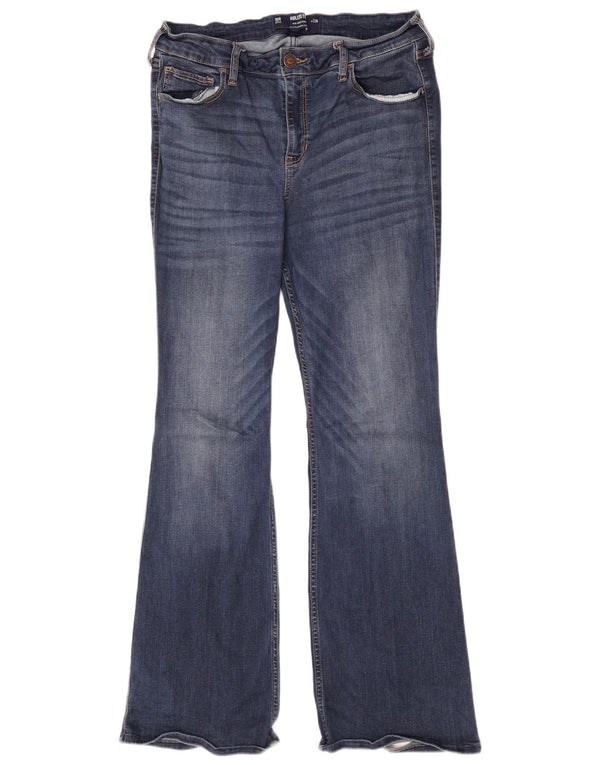 Hollister Jean bootcut pour femme UK 16 Large W33 L30 Bleu Coton