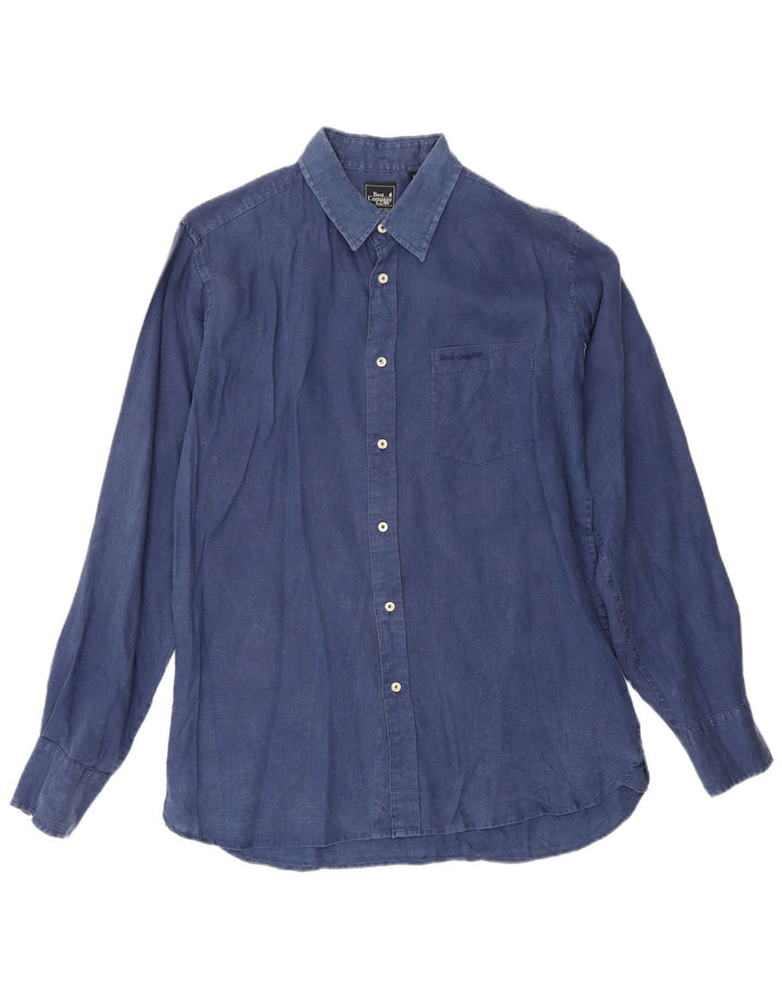 Chemise Homme Best Company Lin Bleu Marine Moyen