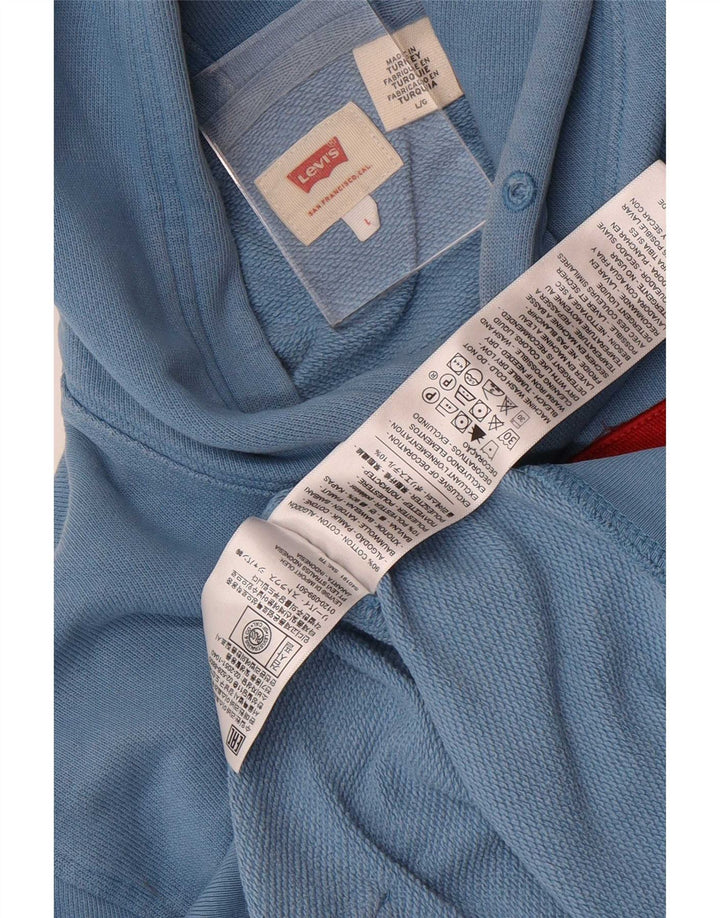 Levi's Pull à Capuche Graphique Homme Bleu Coton Large