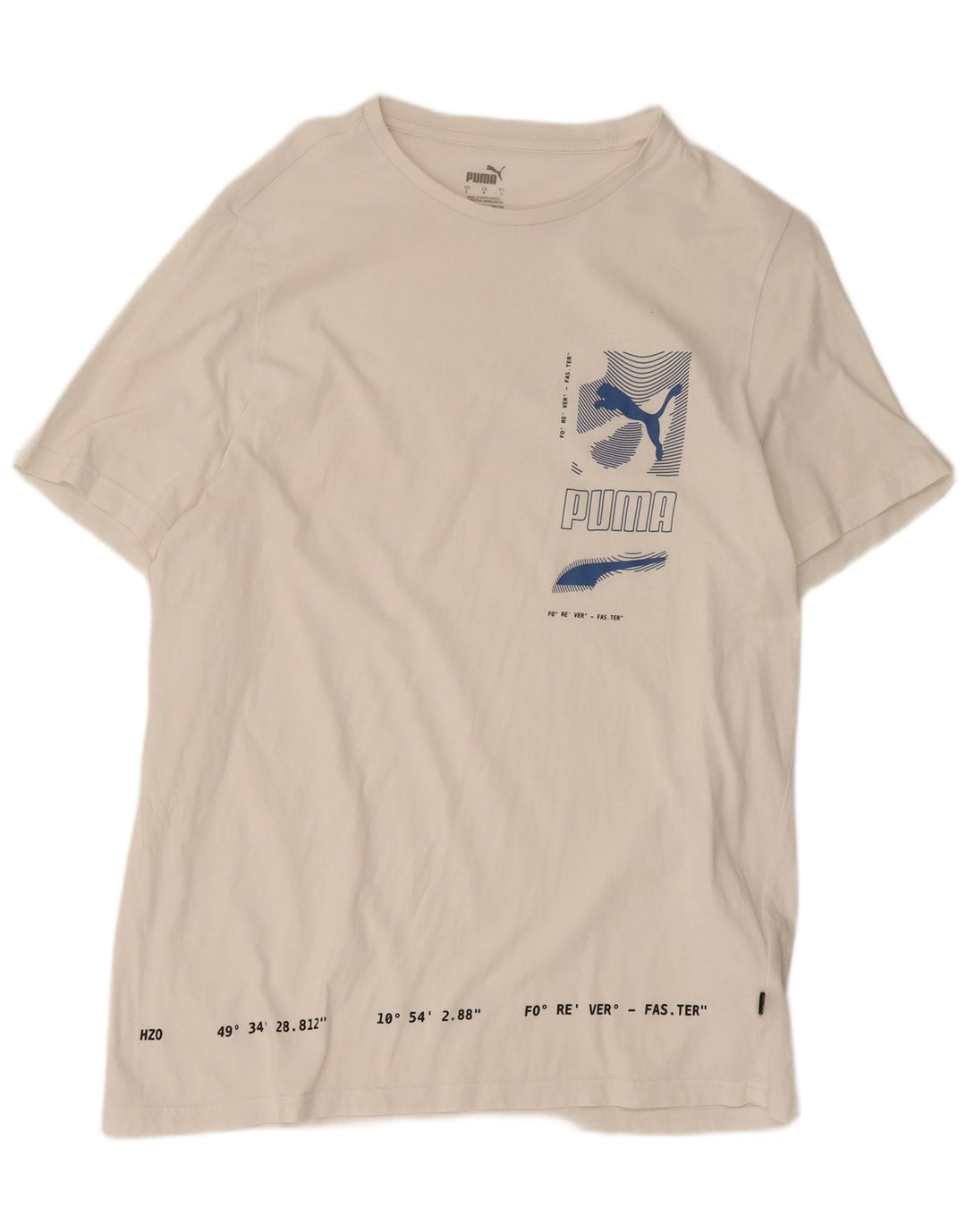 Puma T-shirt graphique pour hommes, grand, blanc, coton