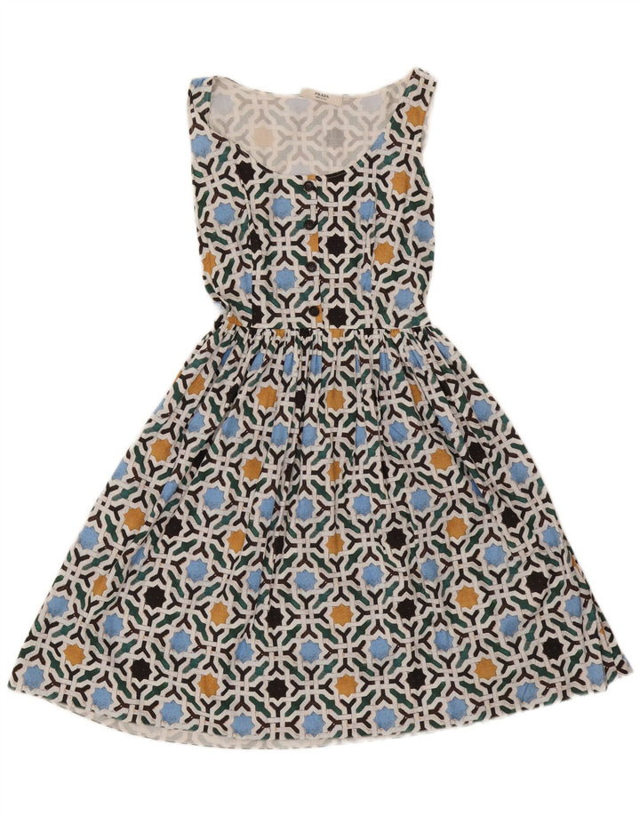 Prada Femme Robe D'été IT 42 Moyen Multicolore Géométrique Coton