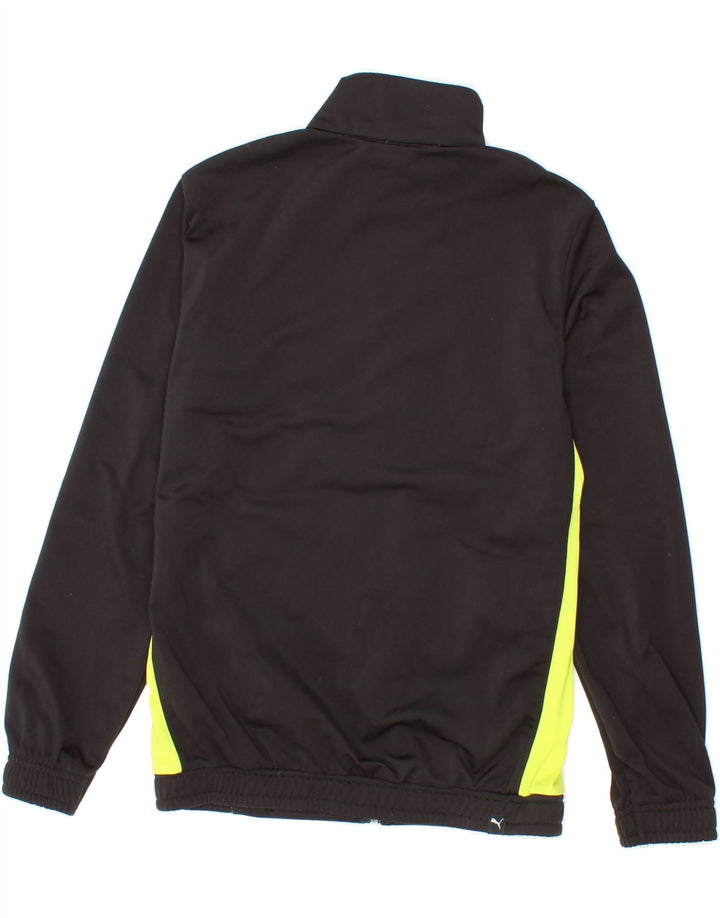 PUMA Boys Graphic Tracksuit Top Jacket 11-12 Years Black Colourblock Vintage Puma and Second-Hand Puma from Messina Hembry 