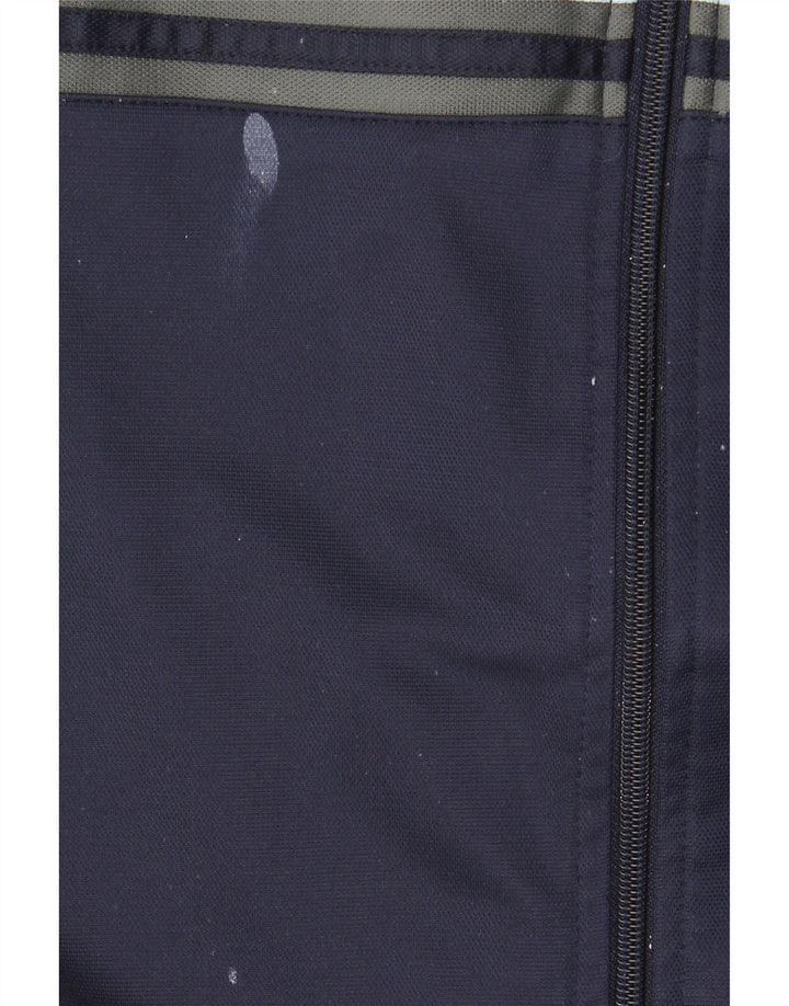 Asics Veste de survêtement pour homme Large Bleu Marine Colorblock Polyester