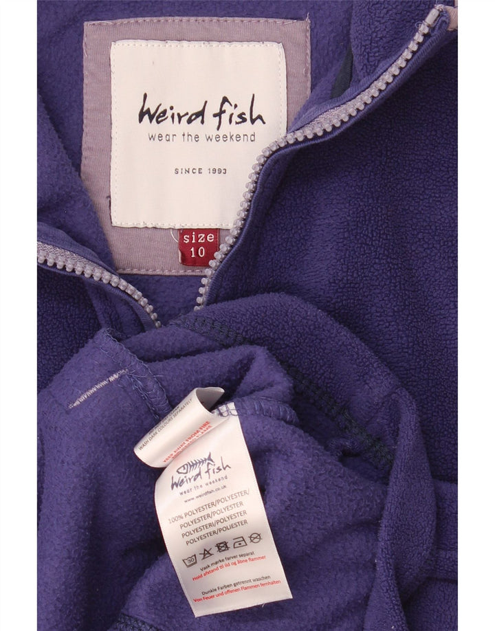 Weird Fish Pull polaire à col zippé pour femme UK 10 Petit Violet Polyester