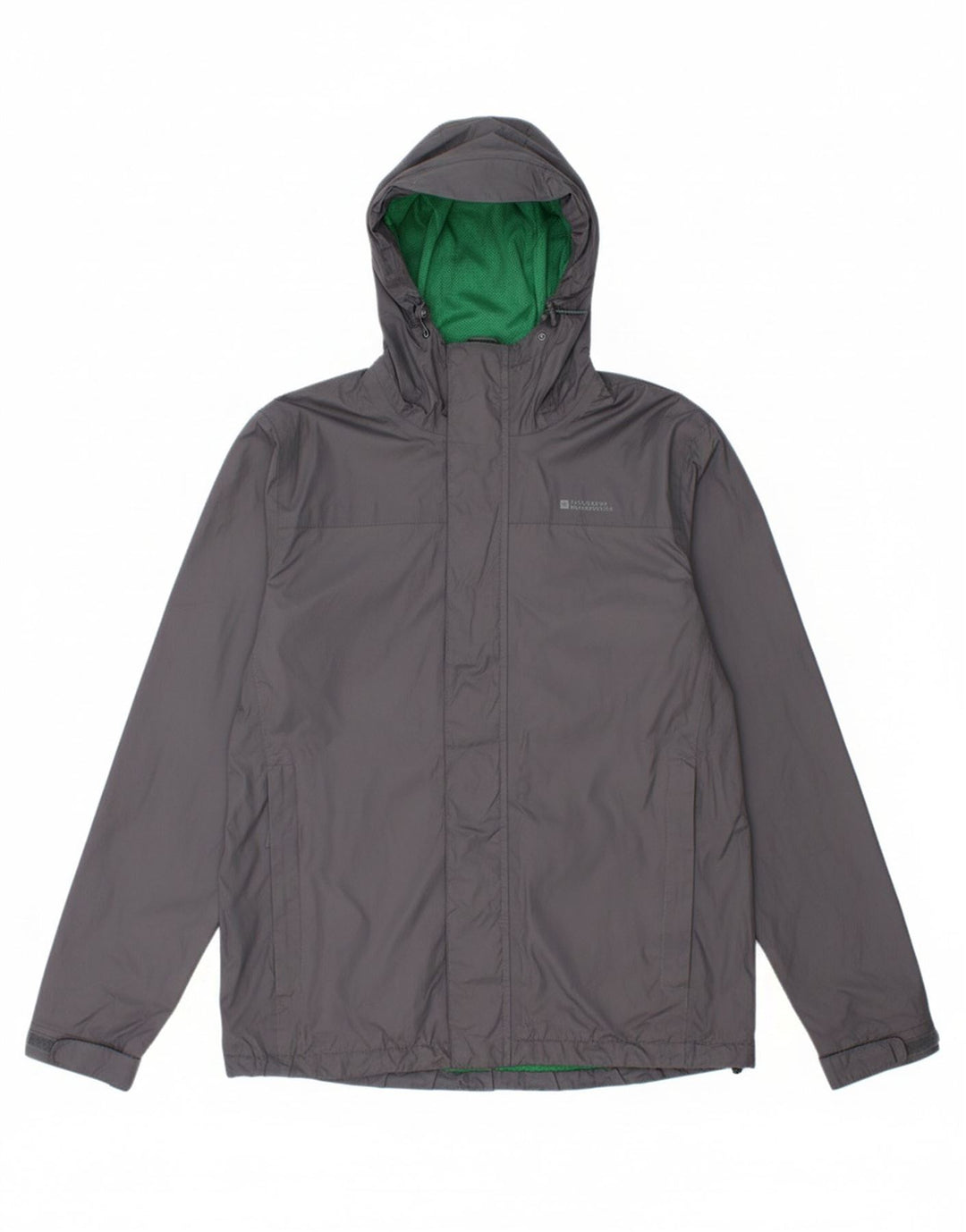 MOUNTAIN WAREHOUSE Mens Hooded Rain Jacket UK 36 Small Grey Polyester