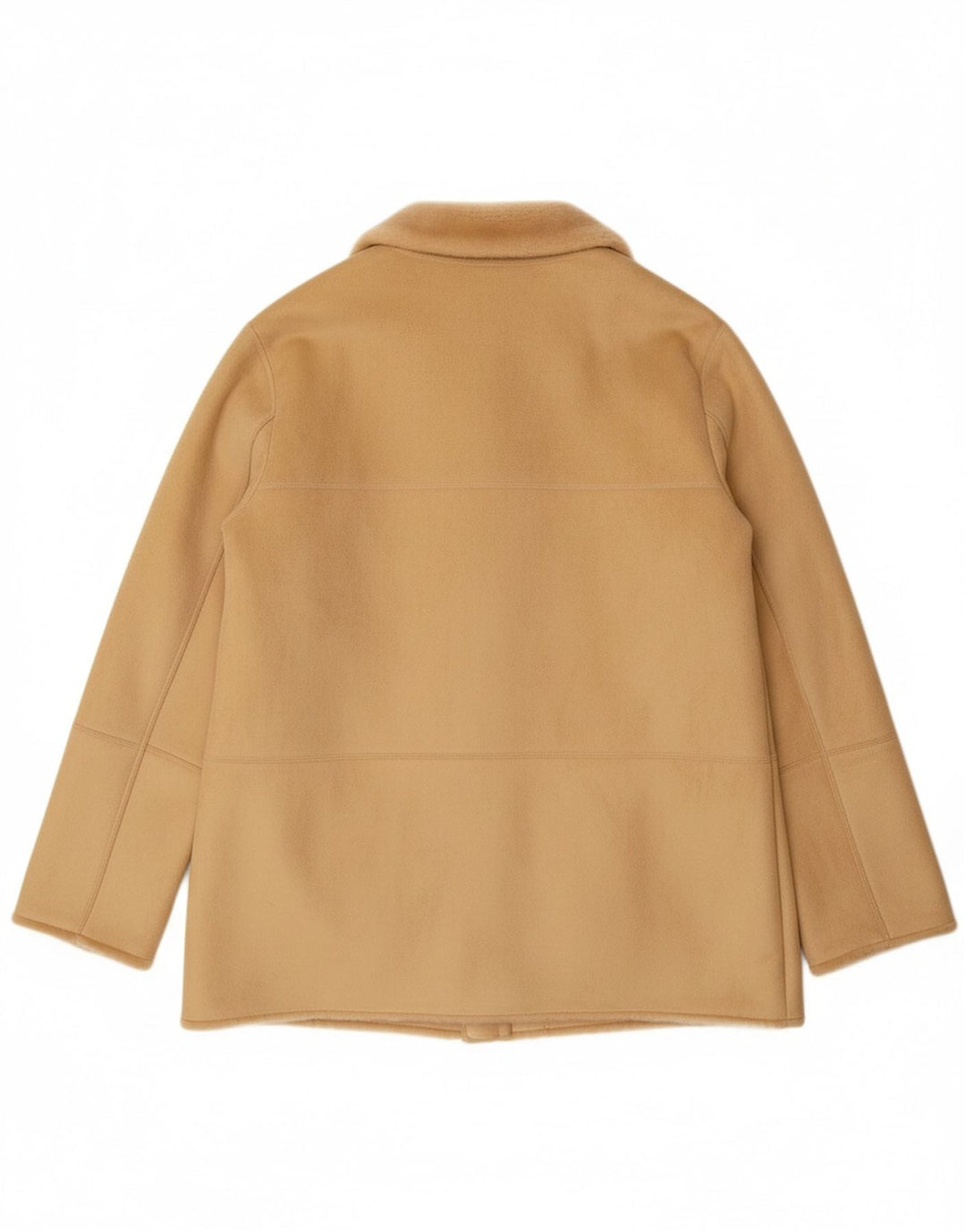 VINTAGE Veste Sherpa Femme EU 44 XL Acrylique Beige