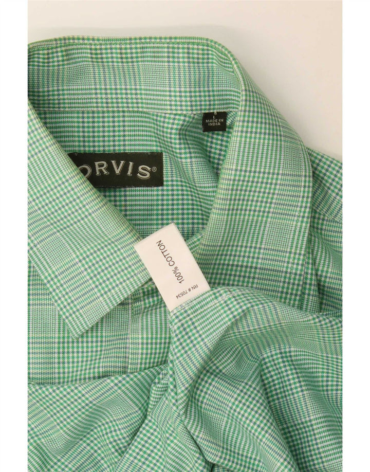 Orvis Chemise en flanelle pour homme en coton à grands carreaux verts